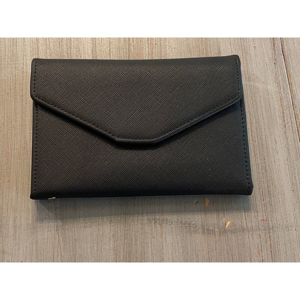 Zoppen Black Saffiano Faux Leather Travel Wallet Passport Holder Organizer